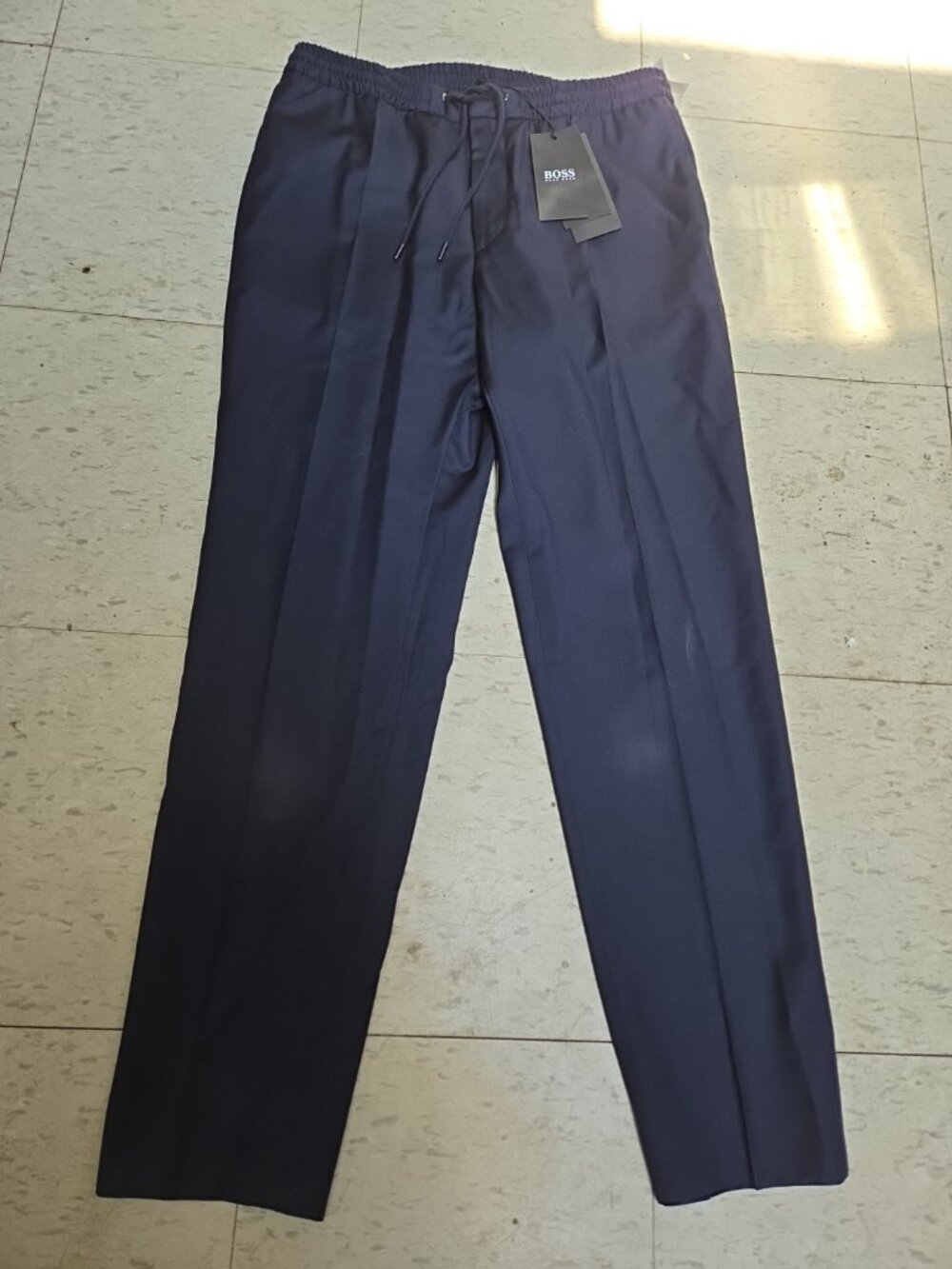 Hugo Boss Banks Polyester blend Draw String Pants Size 34 DARK BLUE #401